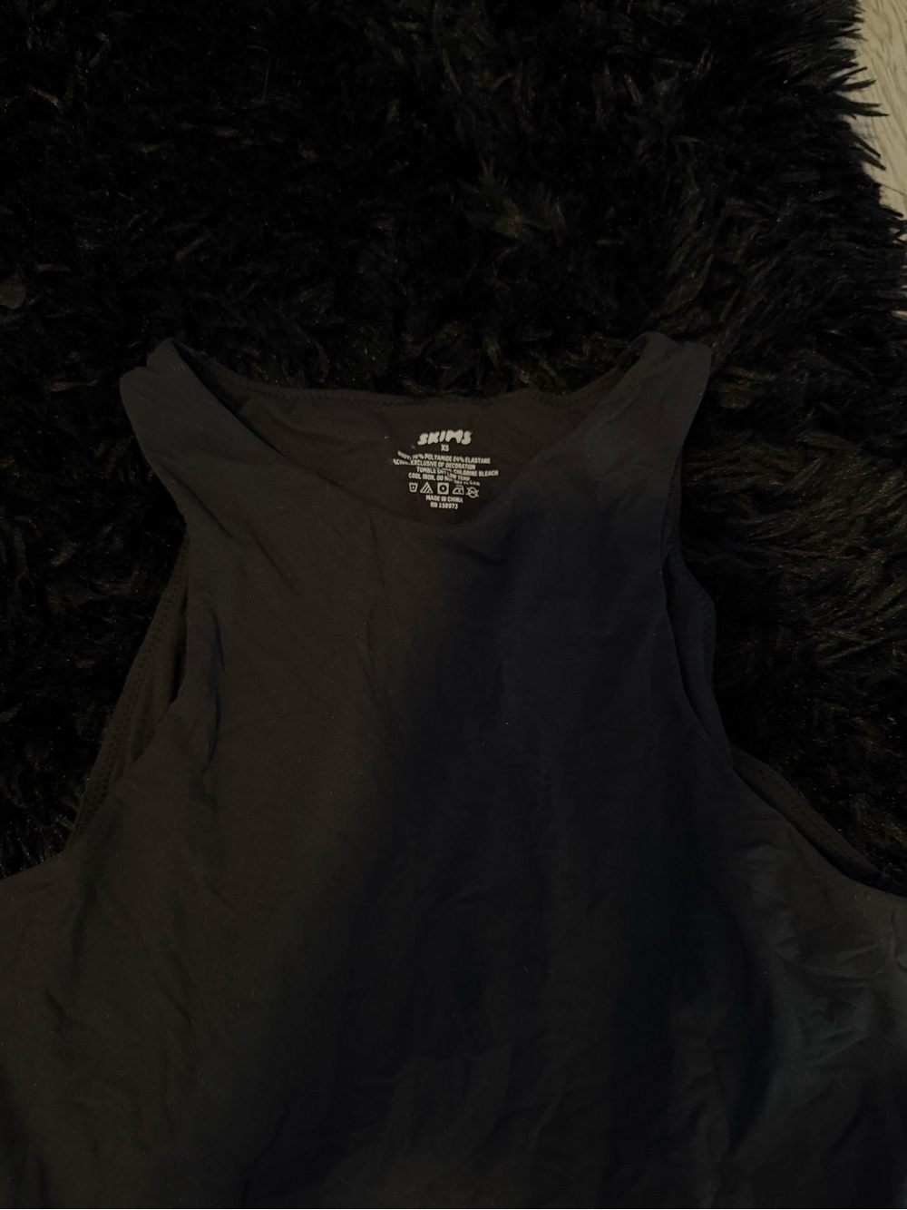 SKIMS Black Sleeveless Scoop-Neck Bodysuit